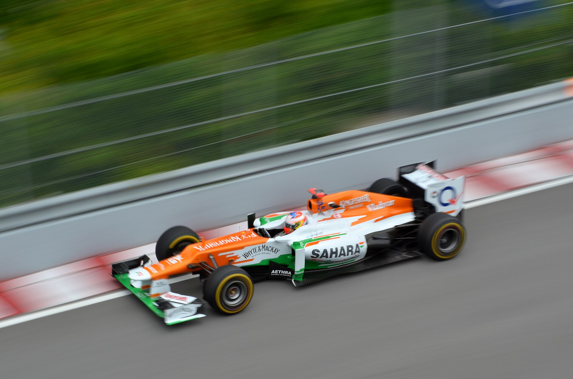 Paul di Resta driving the 2012 Force India VJM05 at the Canadian Grand Prix.