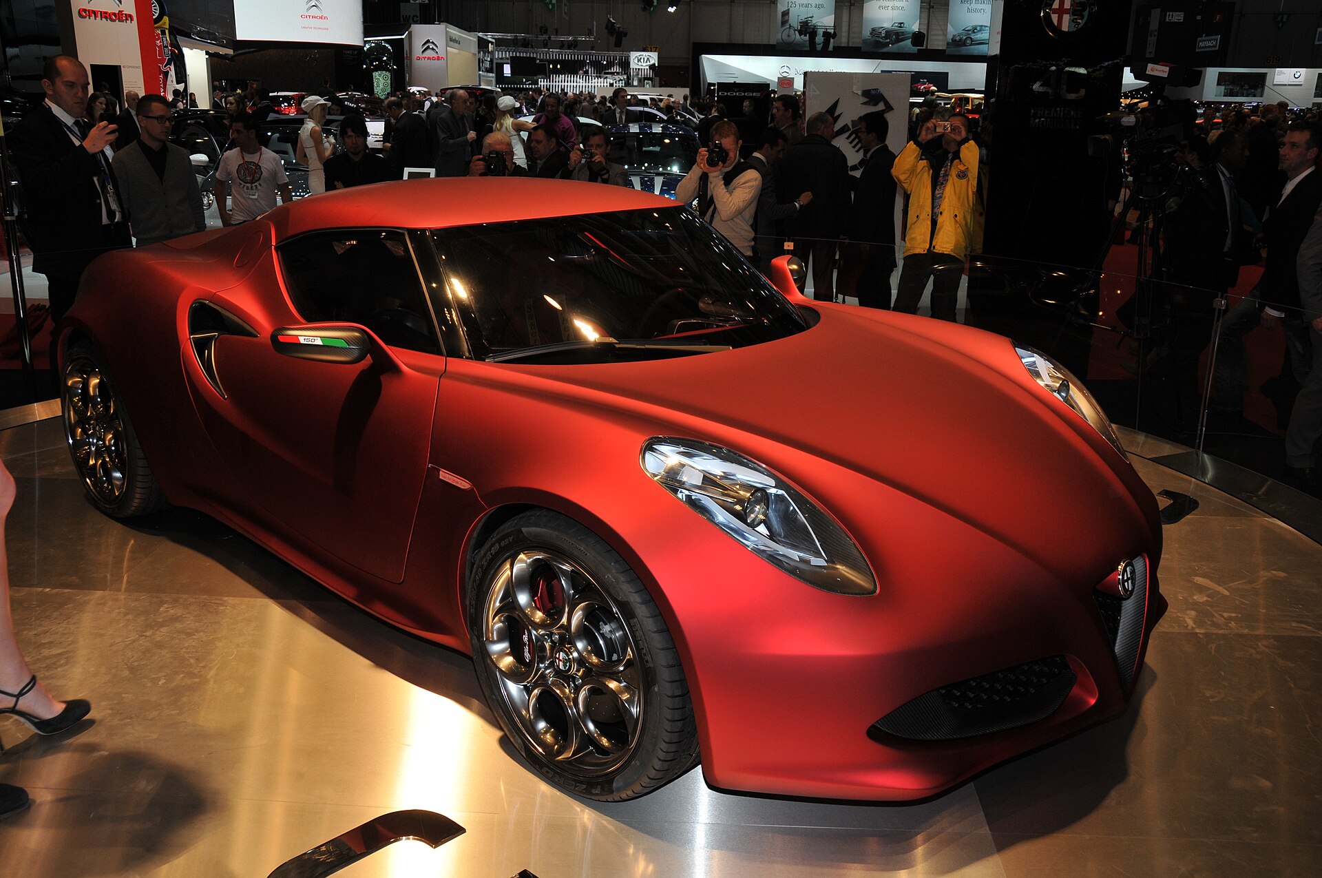Alfa Romeo 4C Concept at an auto show, 2011 concept version