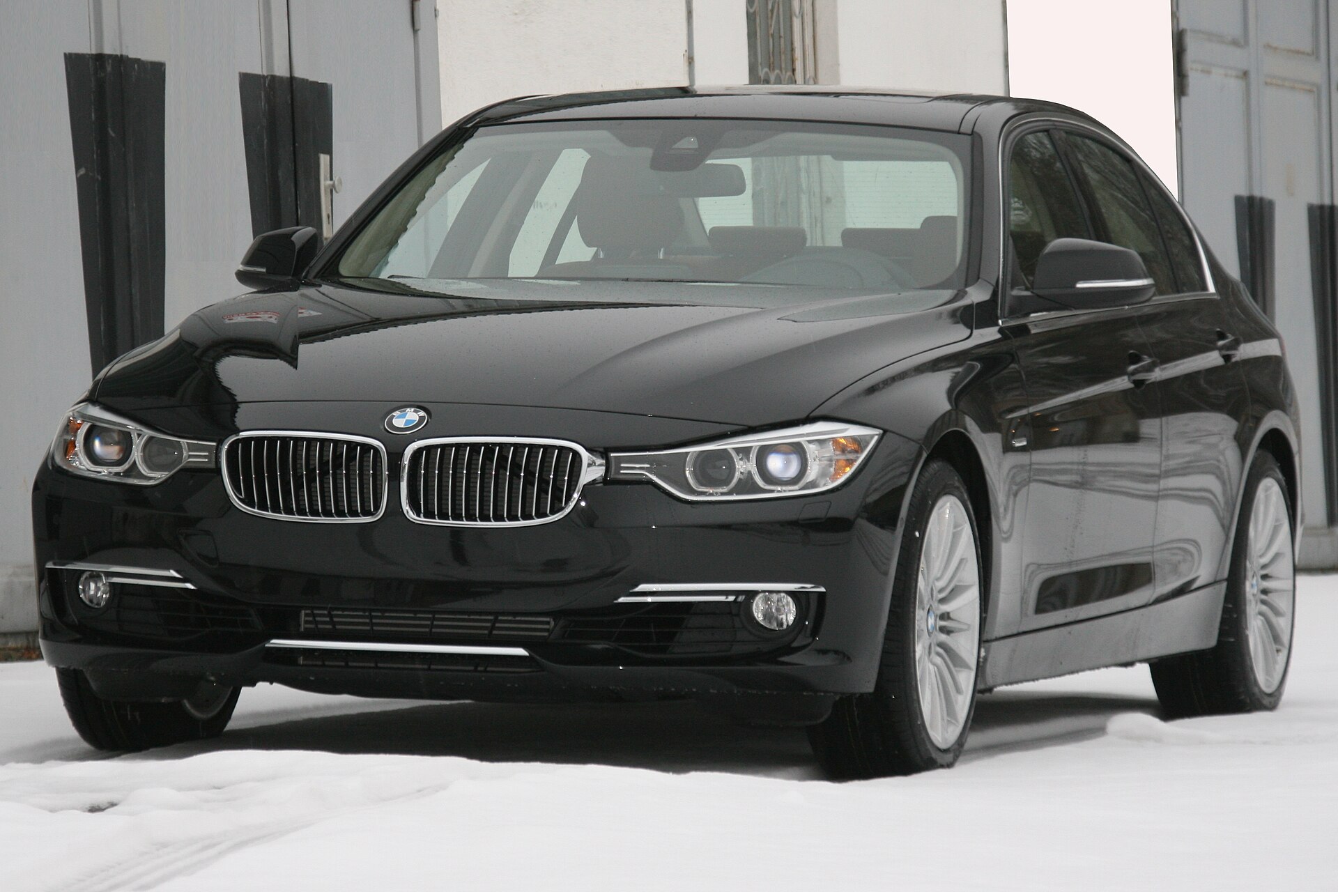 BMW 328i (F30) front and side view, 2012 model year