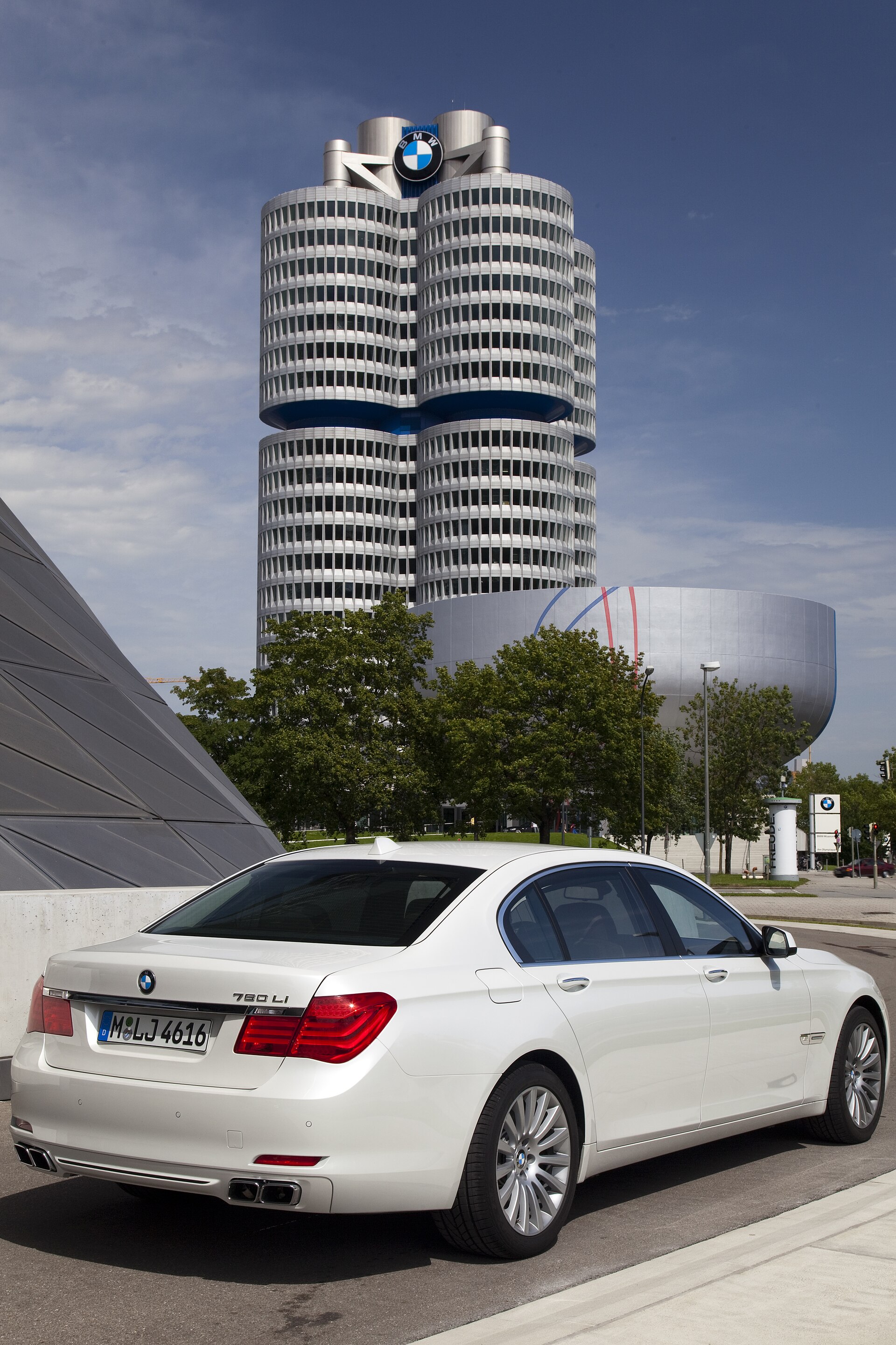 BMW 760Li (F02) in front of BMW headquarters, Munich
