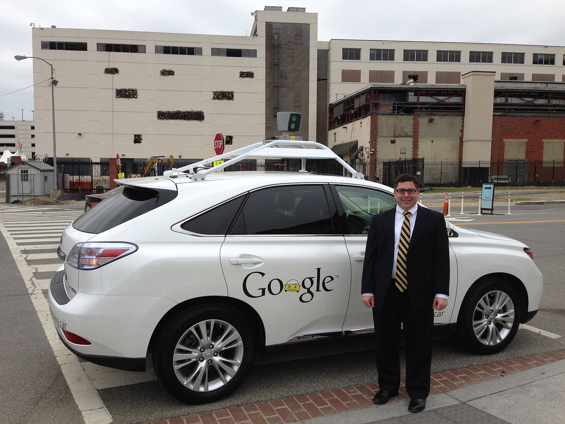Google's self-driving car during a 2014 demonstration event.