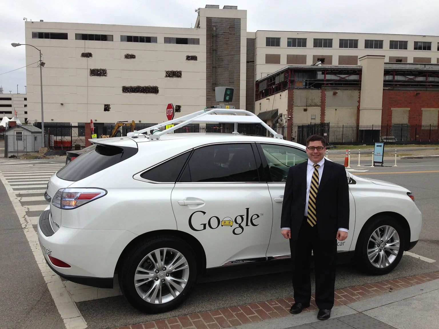 Google's self-driving car during a 2014 demonstration event.