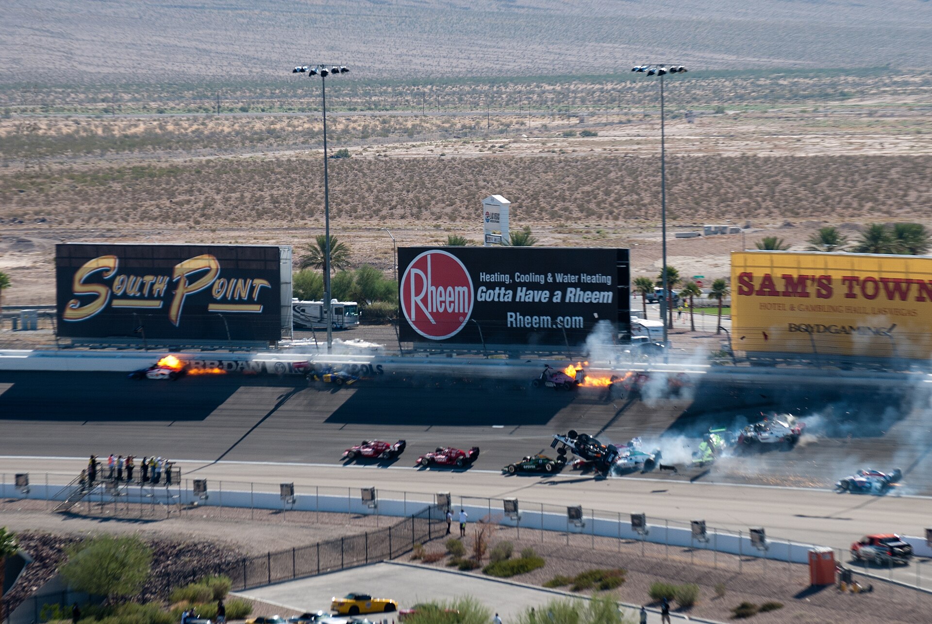 The 15-car crash at the 2011 IndyCar finale in Las Vegas.