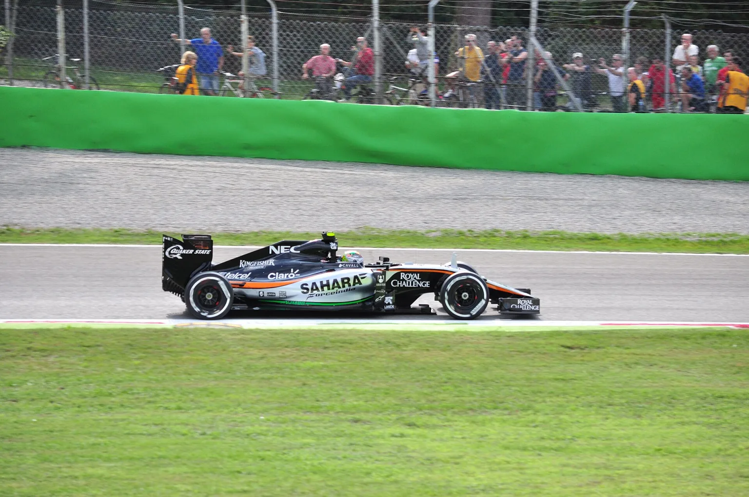 Sergio Perez in the Force India VJM08 Formula One car.