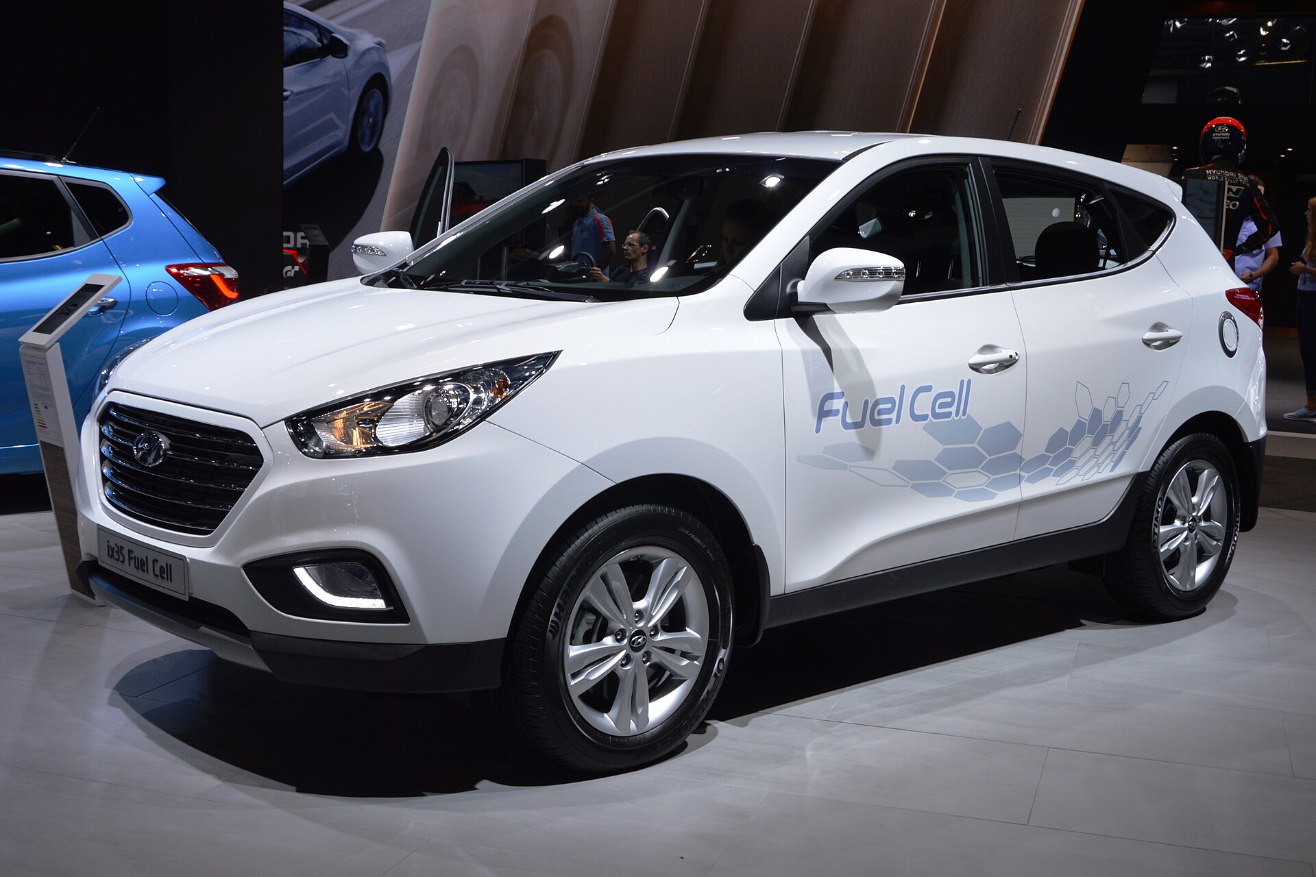 Hyundai ix35 Fuel Cell SUV, fuel cell version visible in the photo.