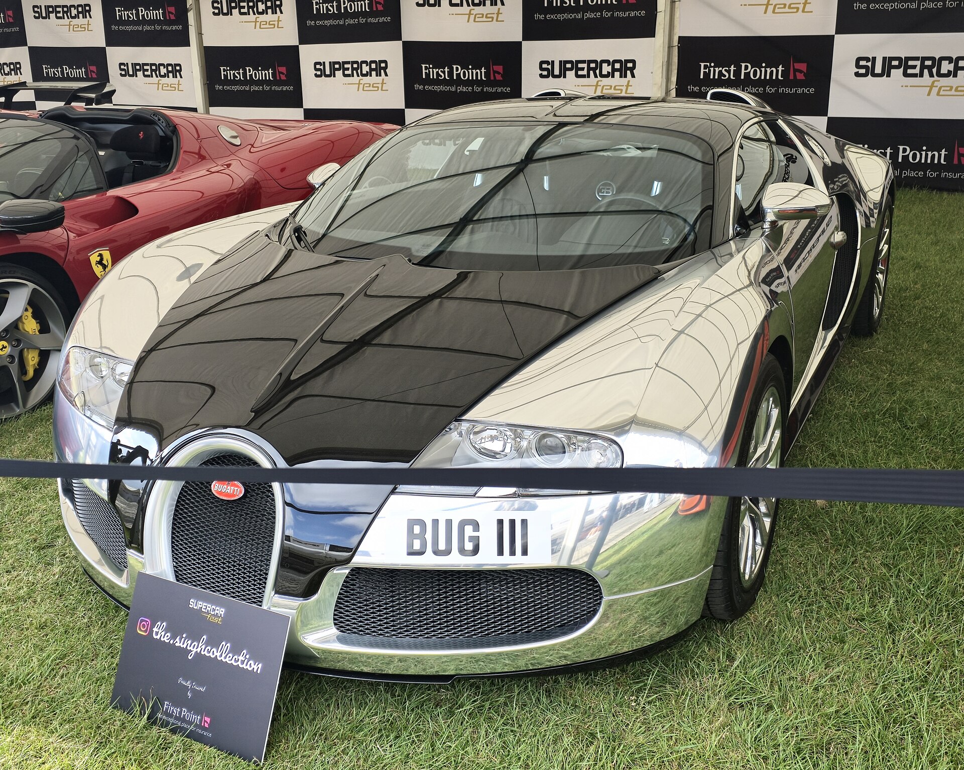 2009 Bugatti Veyron Grand Sport in white, front three-quarter view.