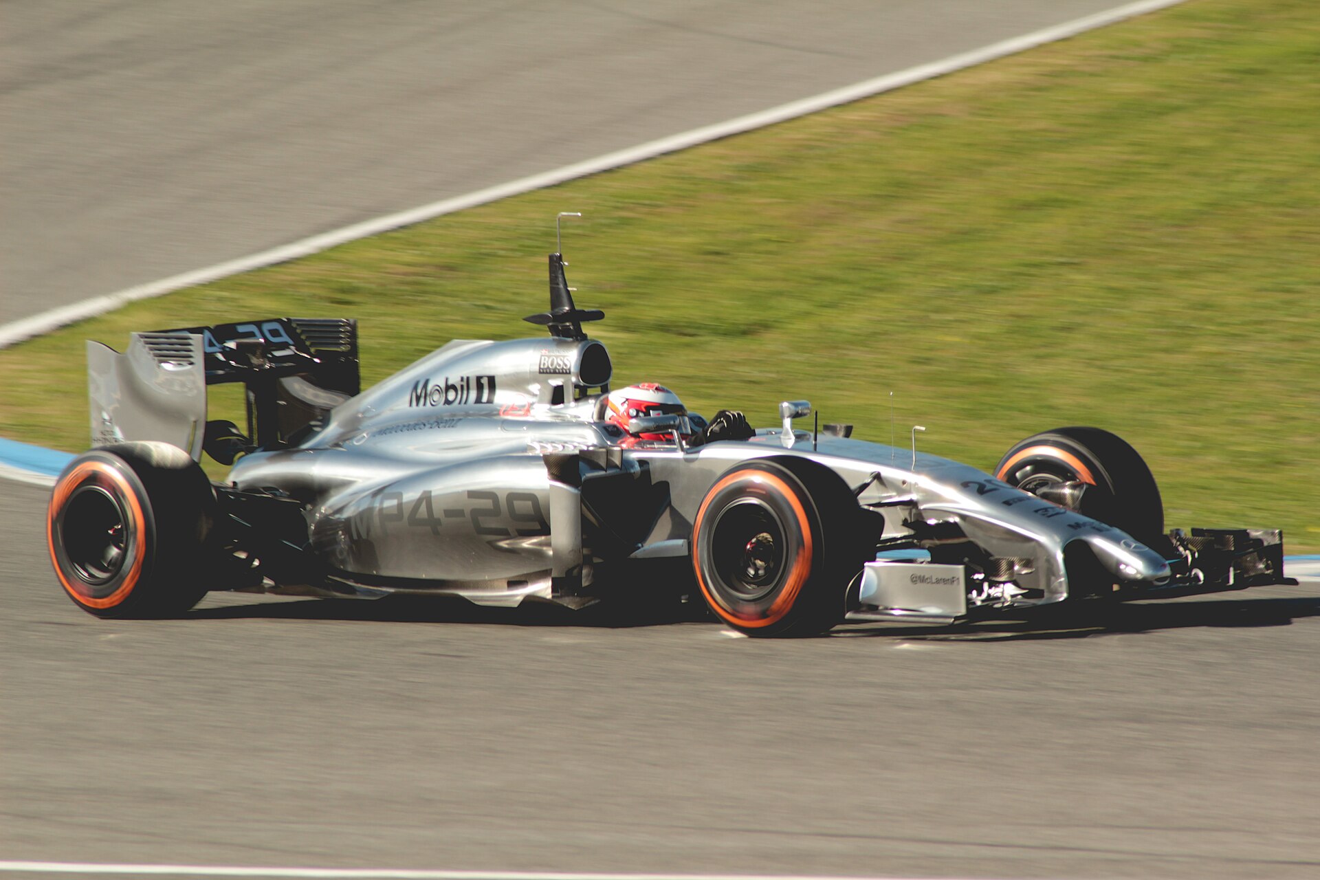 Kevin Magnussen testing the McLaren MP4-29 at Jerez in 2014.
