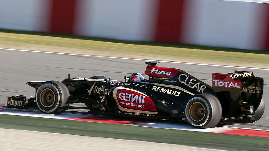 Lotus E21 Formula One car driven by Kimi Räikkönen in 2013.