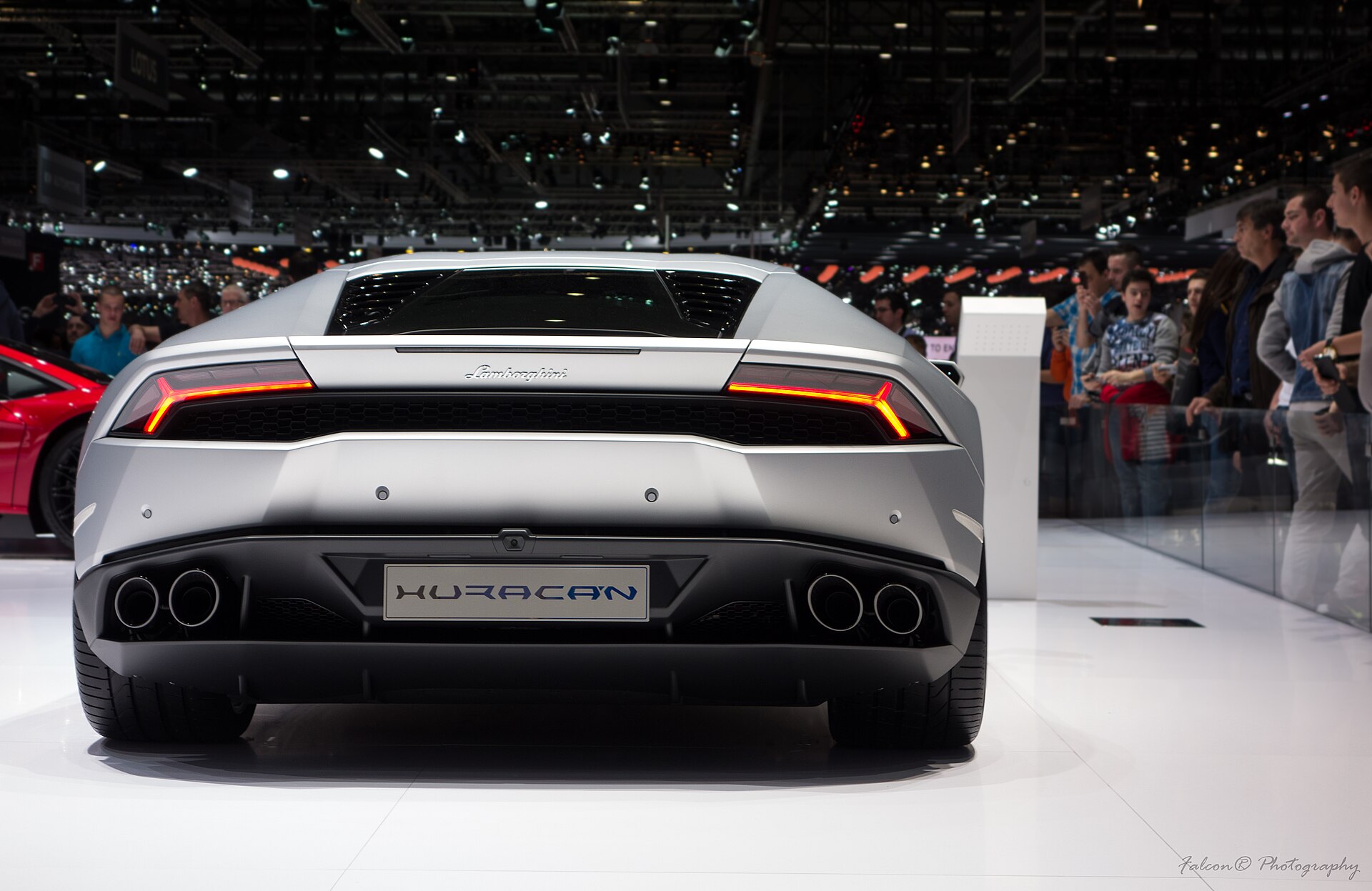 Lamborghini Huracán coupe in green, contemporary model.