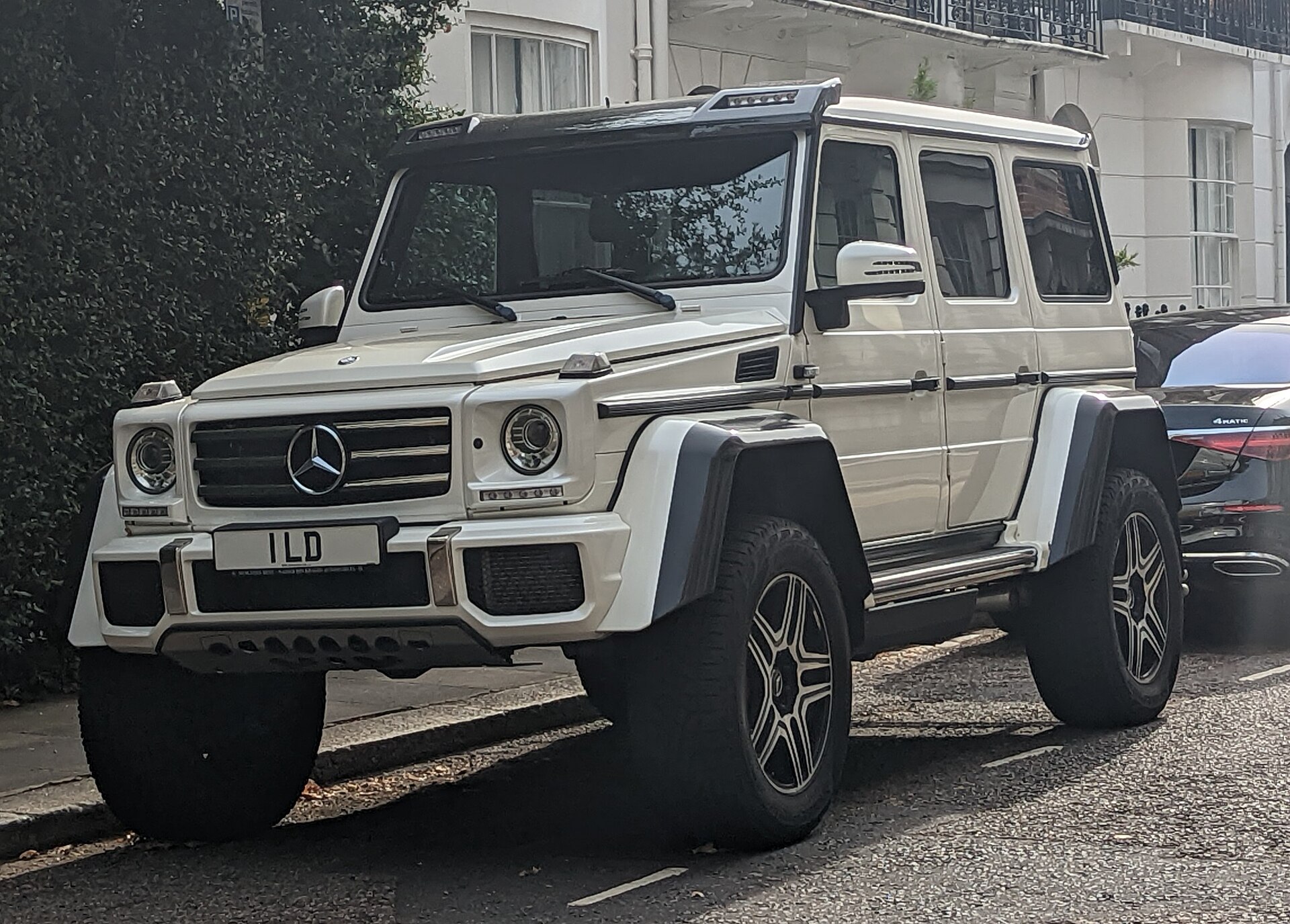 Mercedes-Benz G500 4x4² in silver, front three-quarter view
