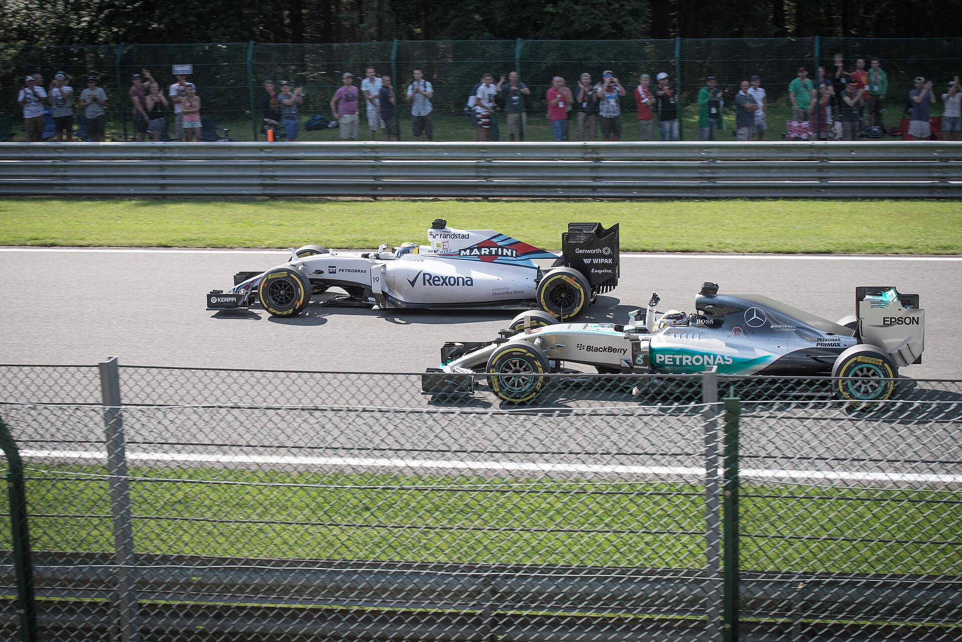 Lewis Hamilton's Mercedes at the 2015 Belgian Grand Prix