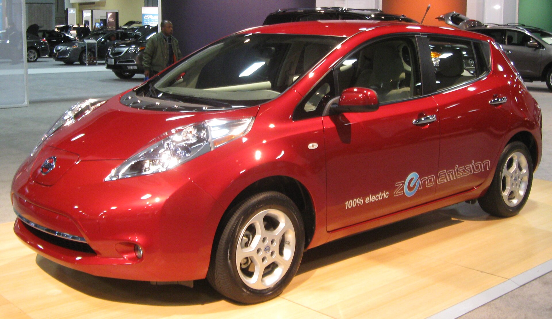 2011 Nissan Leaf at a charging station