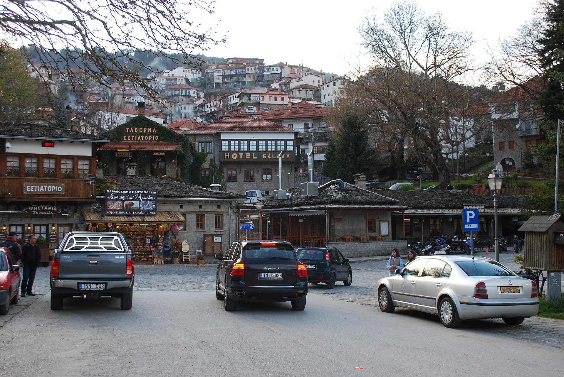 A Porsche Cayenne parked in Metsovo, Greece.