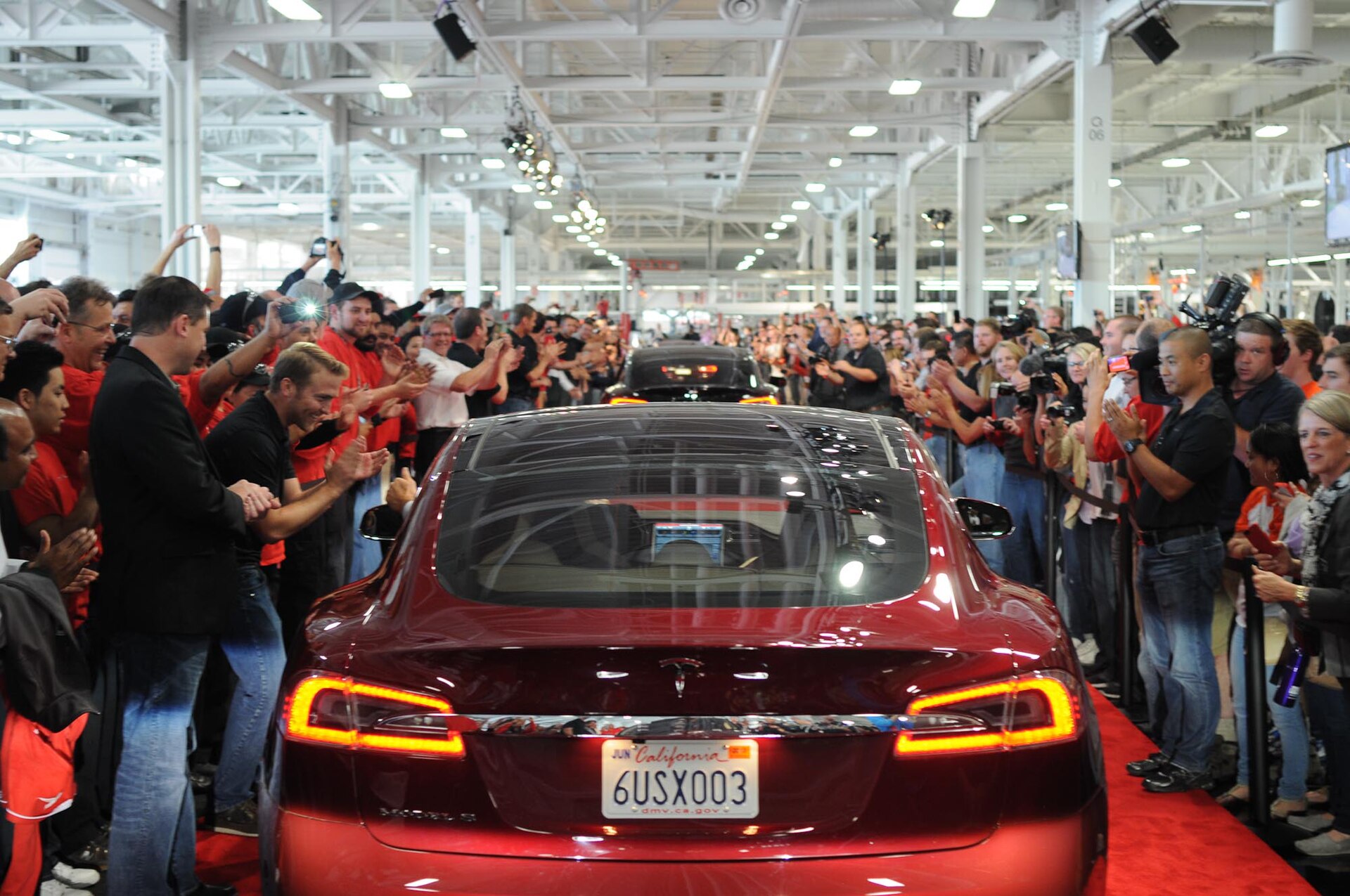 Tesla Model S during the first deliveries event in 2012.