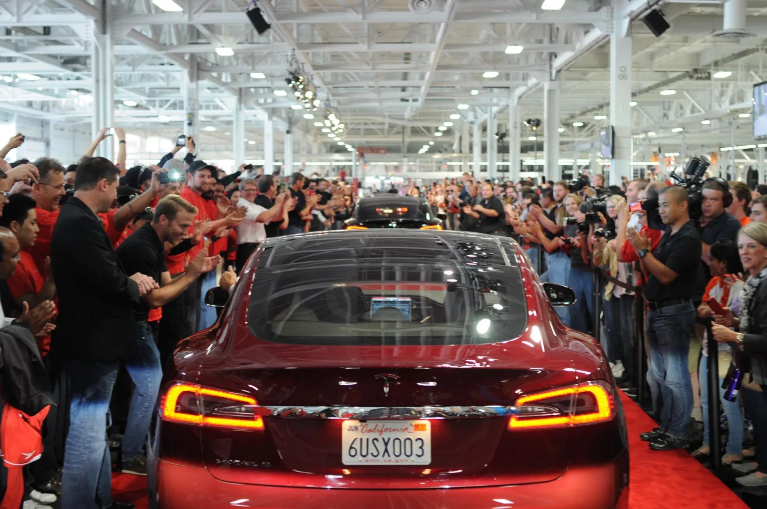Tesla Model S during the first deliveries event in 2012.