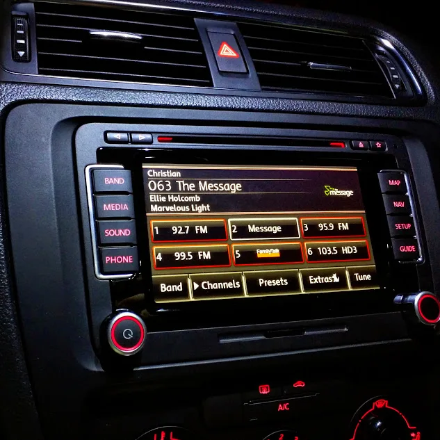 Volkswagen RNS-510 receiver display with SiriusXM interface