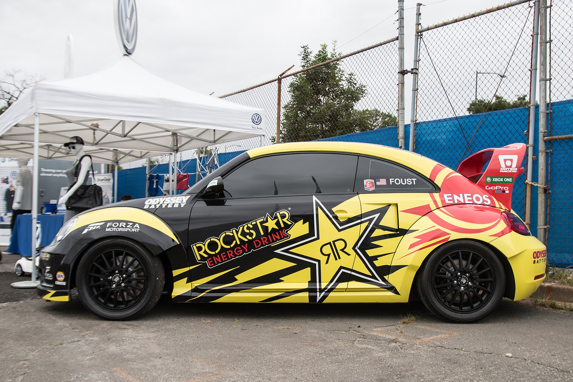Tanner Foust's 2014 VW Beetle SuperCar in rallycross livery.