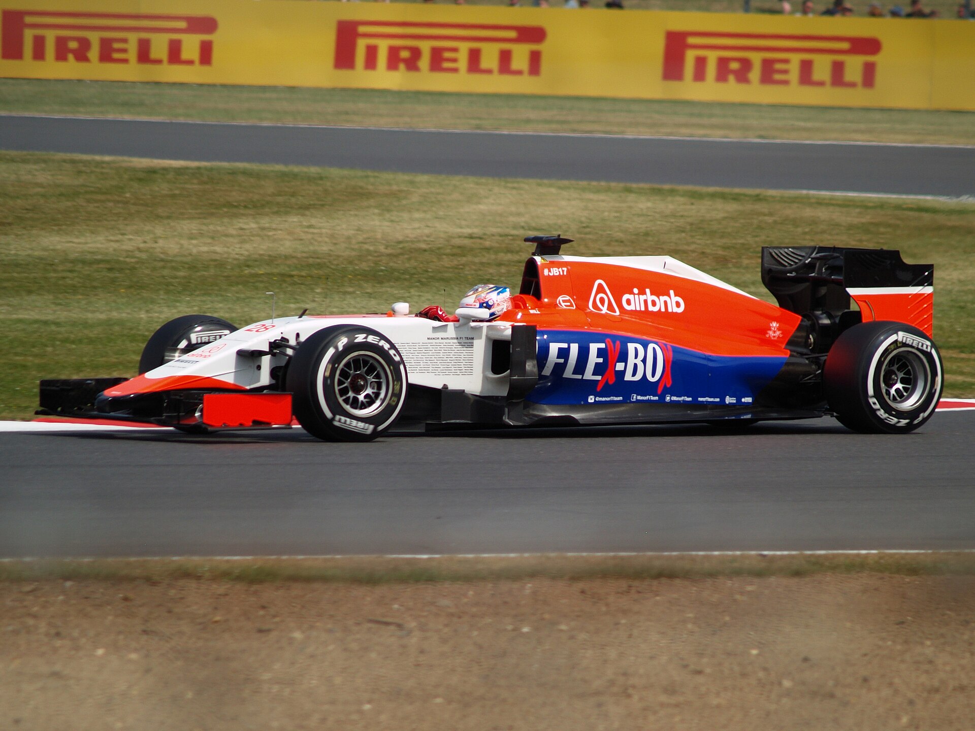 Will Stevens driving the Manor F1 MR03B at the 2015 British Grand Prix