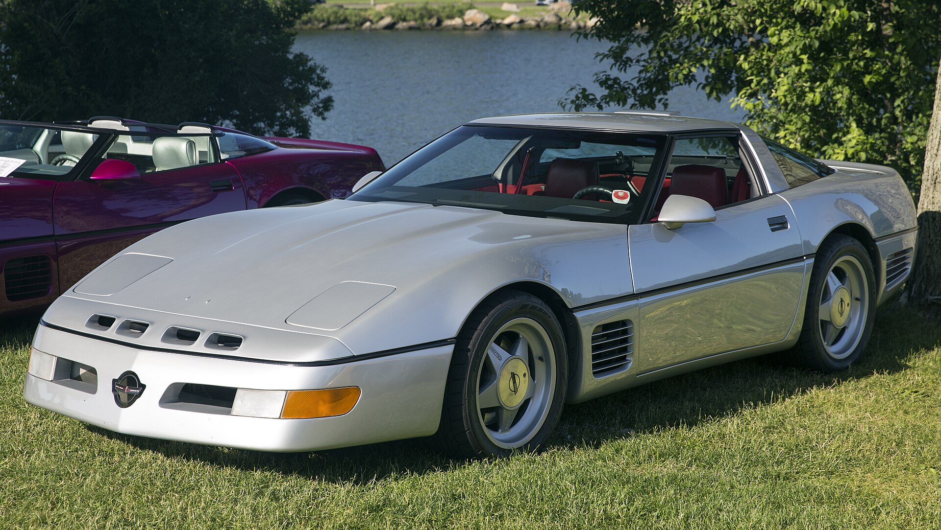 1988 Callaway Twin Turbo Corvette in Silver, front left view