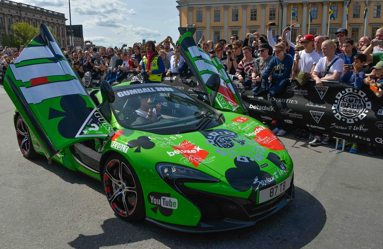2015 Gumball 3000 rally vehicles in Stockholm