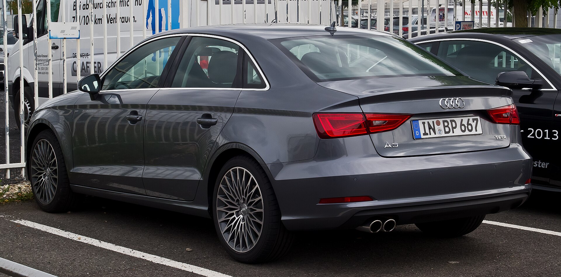 Audi A3 Limousine (8V), rear view, 2013