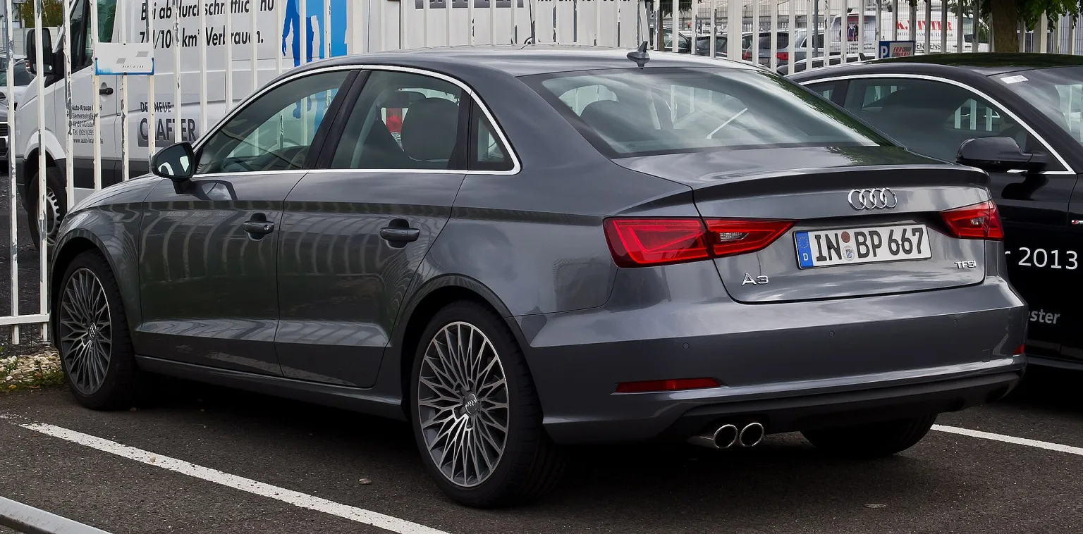 Audi A3 Limousine (8V), rear view, 2013