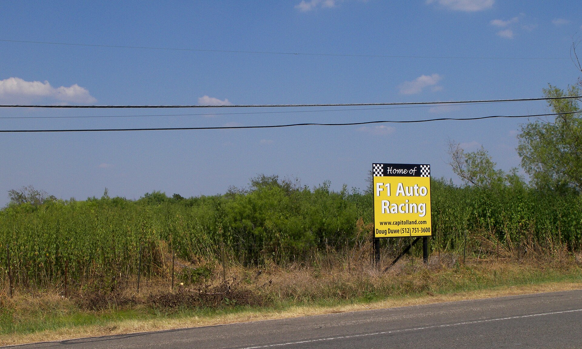 Austin F1 circuit site as seen in August 2010.