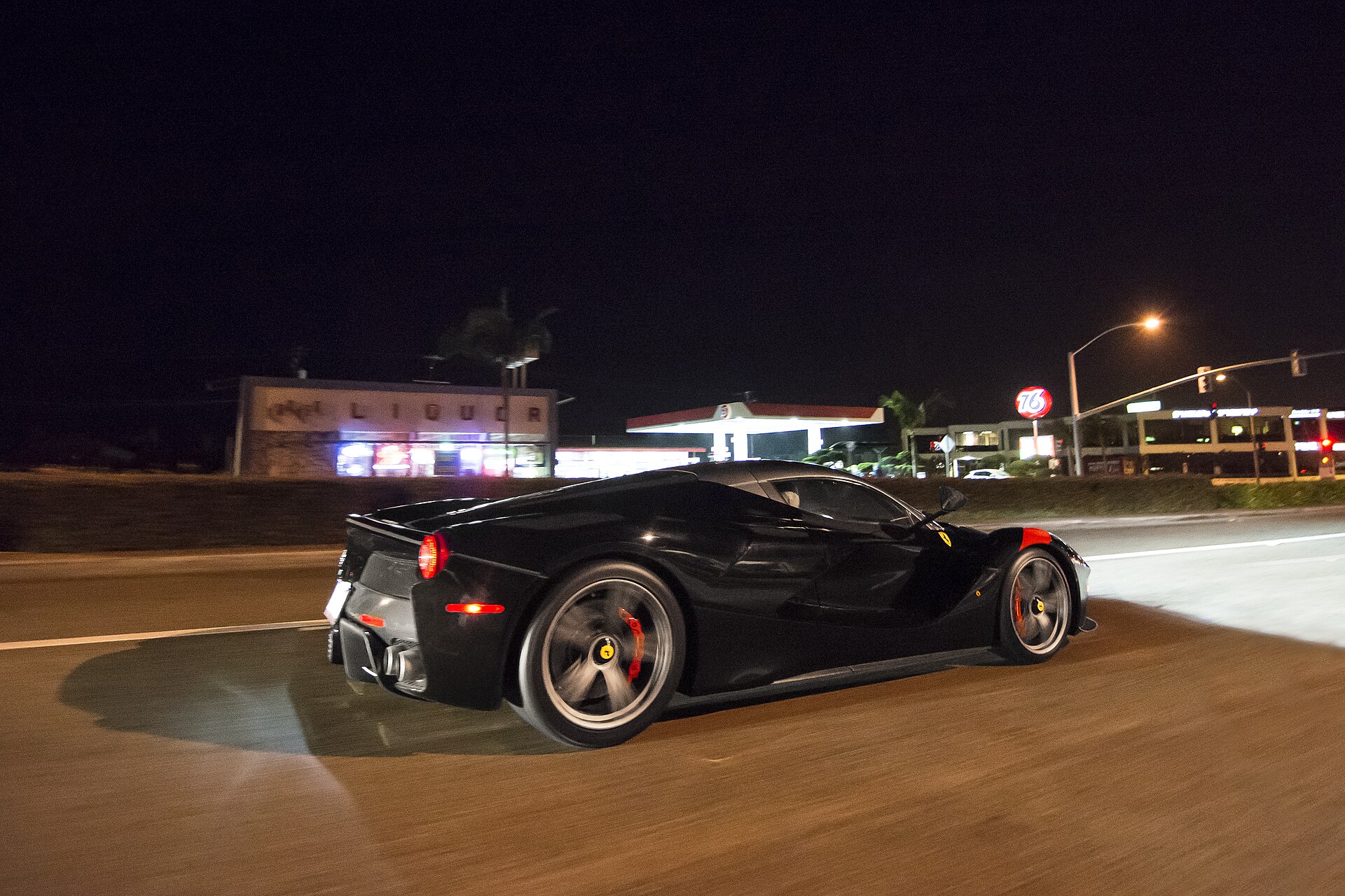 Black Ferrari LaFerrari with racing livery