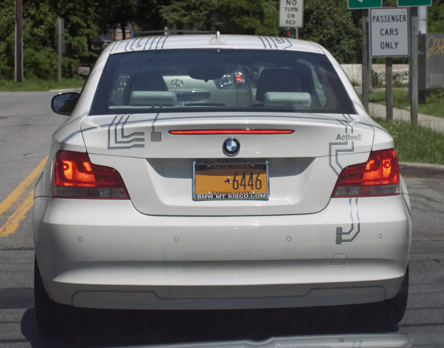 Rear view of the BMW ActiveE electric coupe