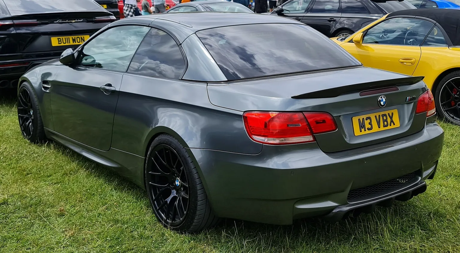 2008 BMW M3 with DCT, rear view