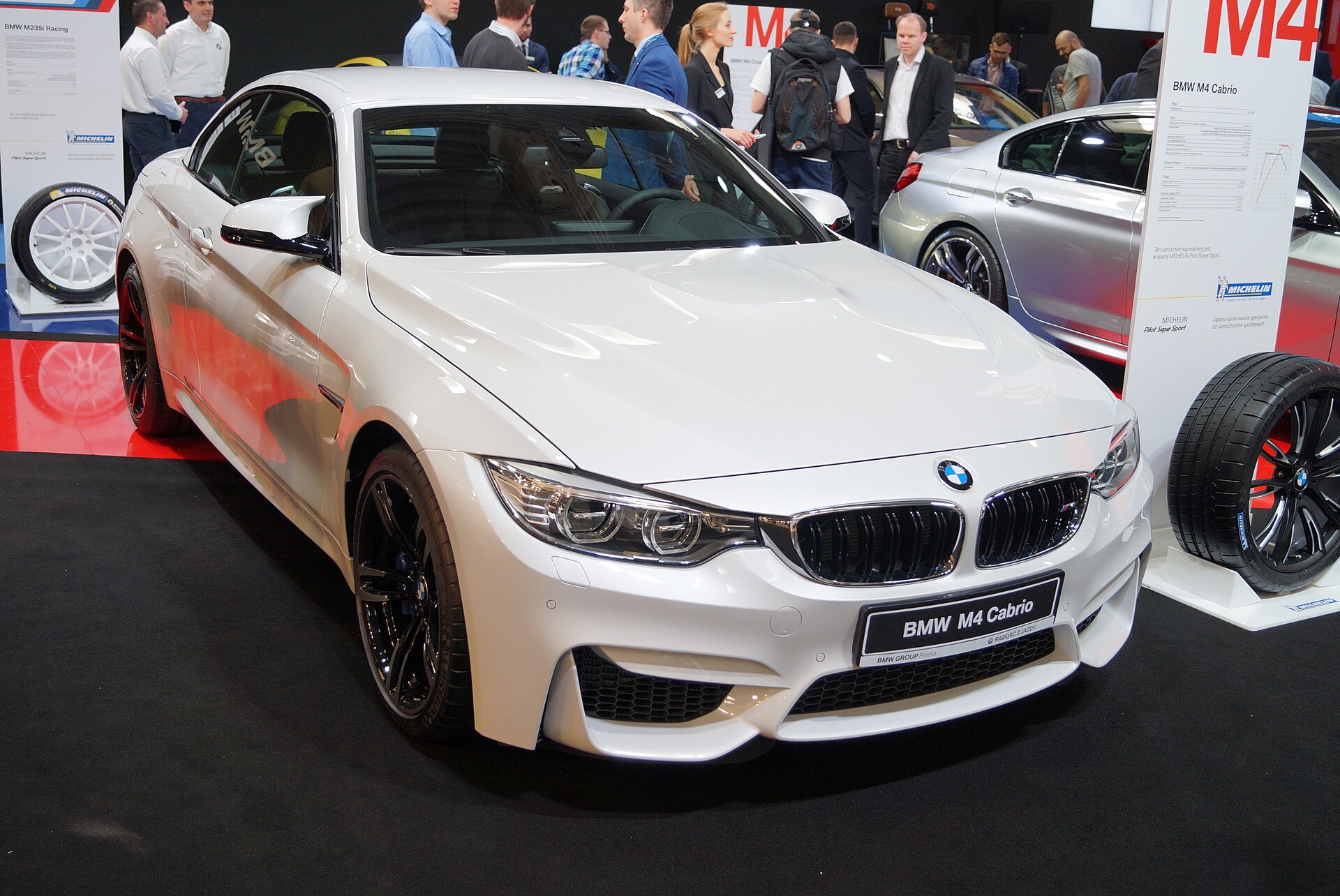 BMW M4 Cabrio (F83) showcased at an auto event in 2015.