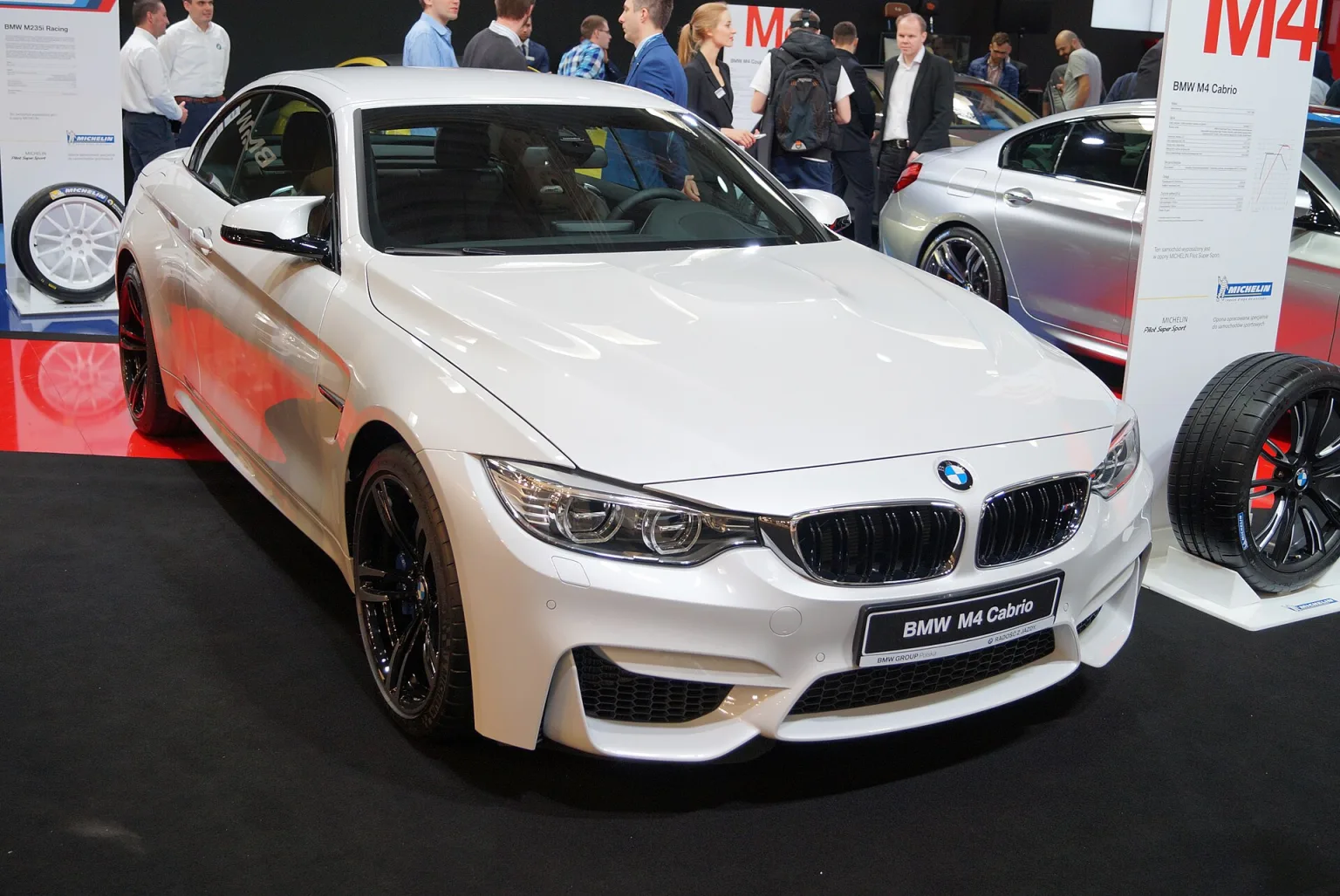 BMW M4 Cabrio (F83) showcased at an auto event in 2015.