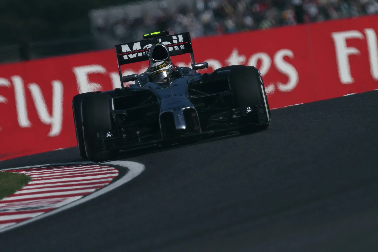 Kevin Magnussen driving McLaren No.20 in Formula 1, 2014 season.