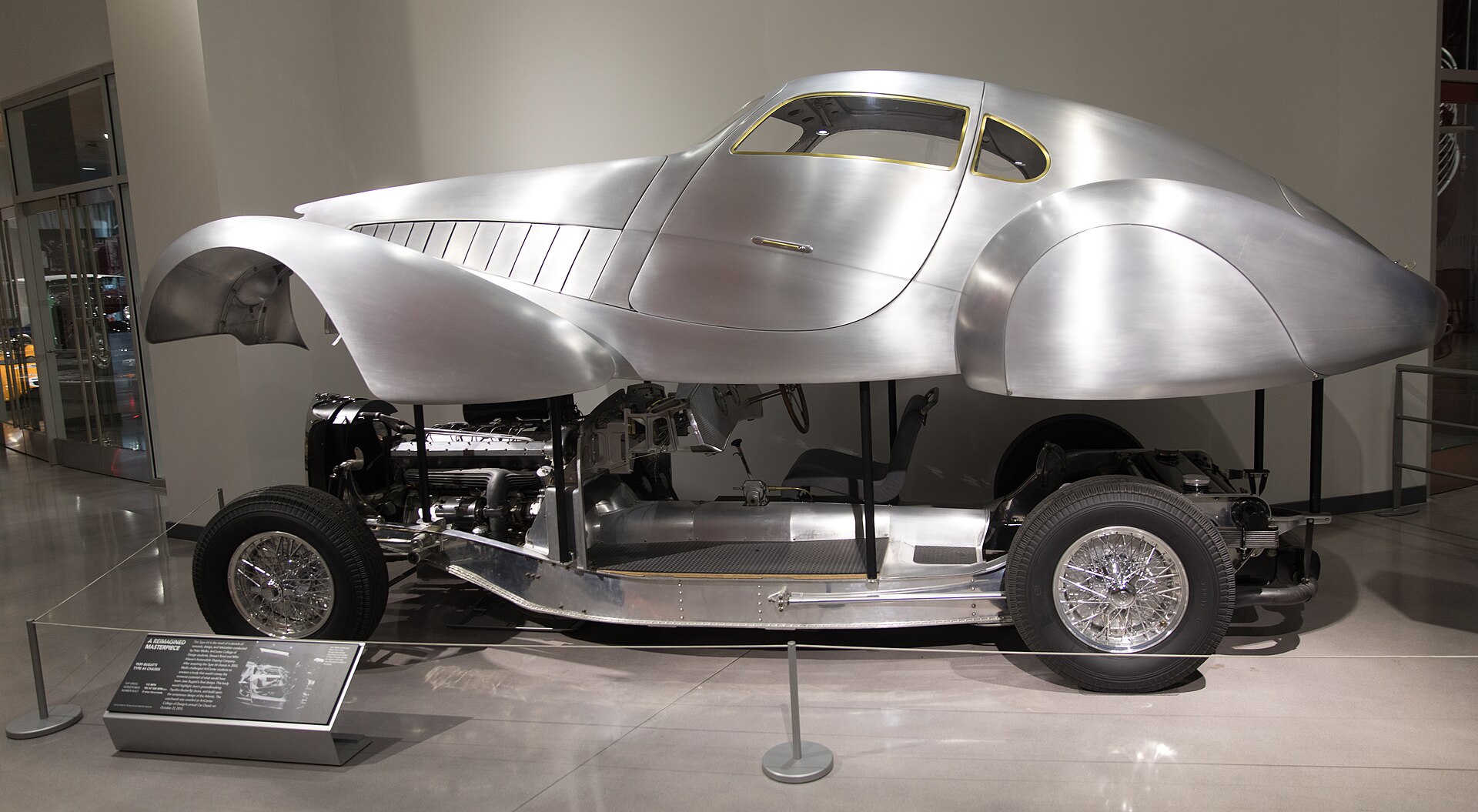 1939 Bugatti Type 64 chassis on display