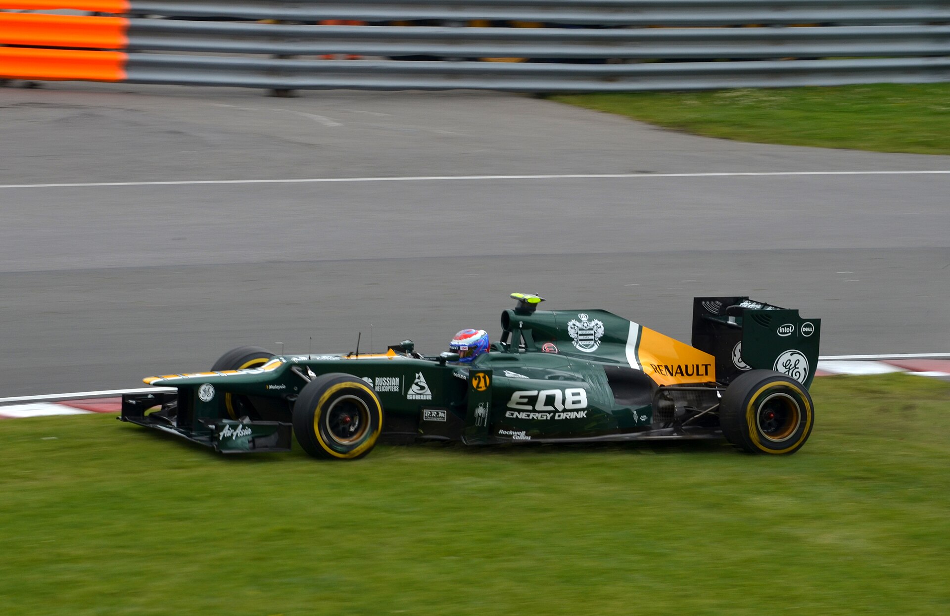 Vitaly Petrov driving the Caterham F1 car at the 2012 Canadian Grand Prix.