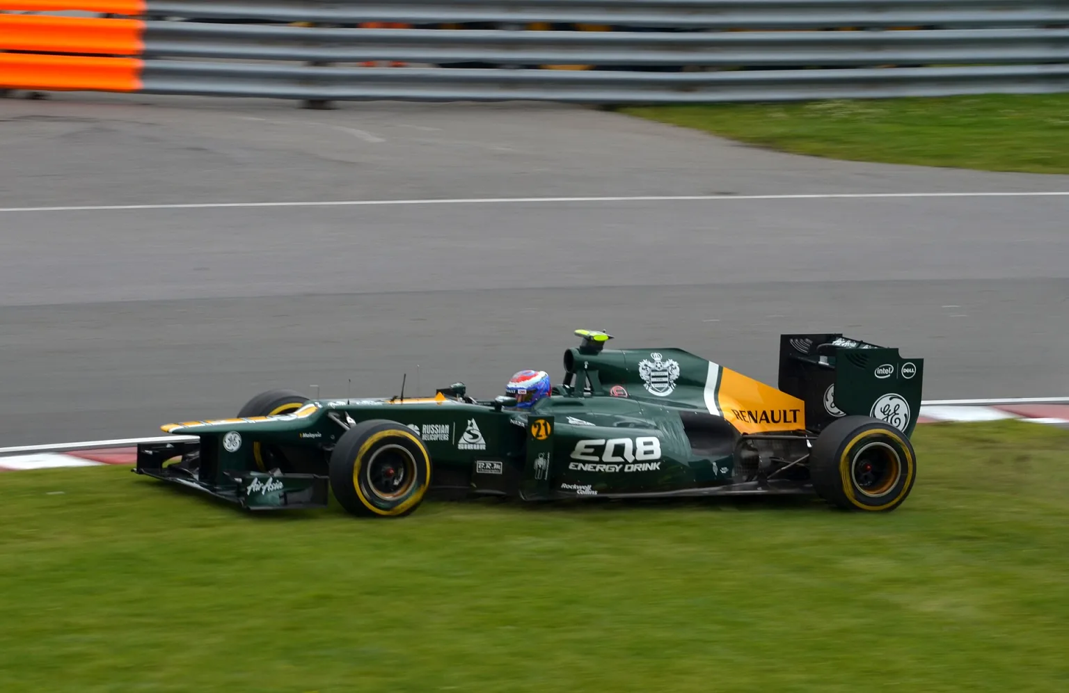 Vitaly Petrov driving the Caterham F1 car at the 2012 Canadian Grand Prix.