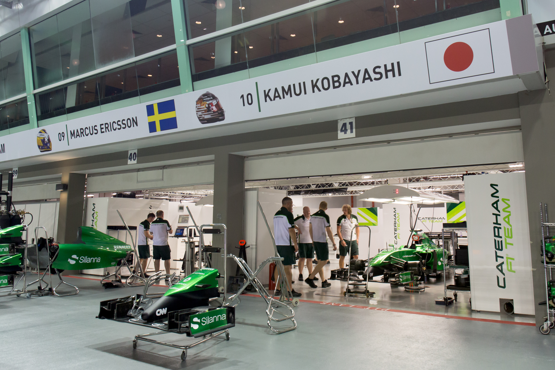 Caterham pit box at the 2014 Singapore Grand Prix