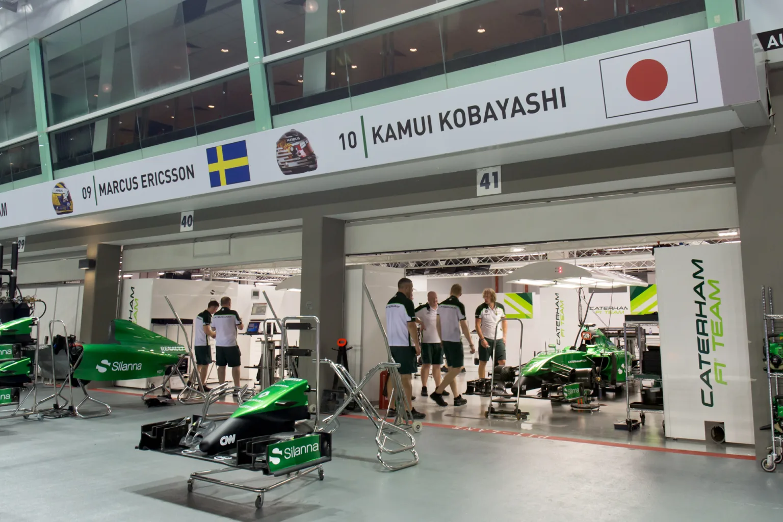 Caterham pit box at the 2014 Singapore Grand Prix