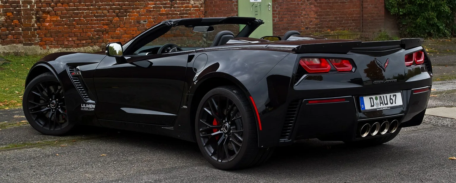 2015 Corvette Z06 Convertible (C7) rear view, Düsseldorf, October 2015