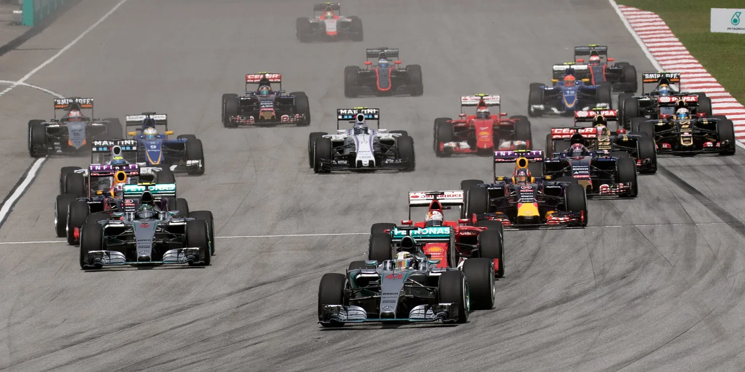 2015 Malaysian GP opening lap, Formula One cars in 2015 season.