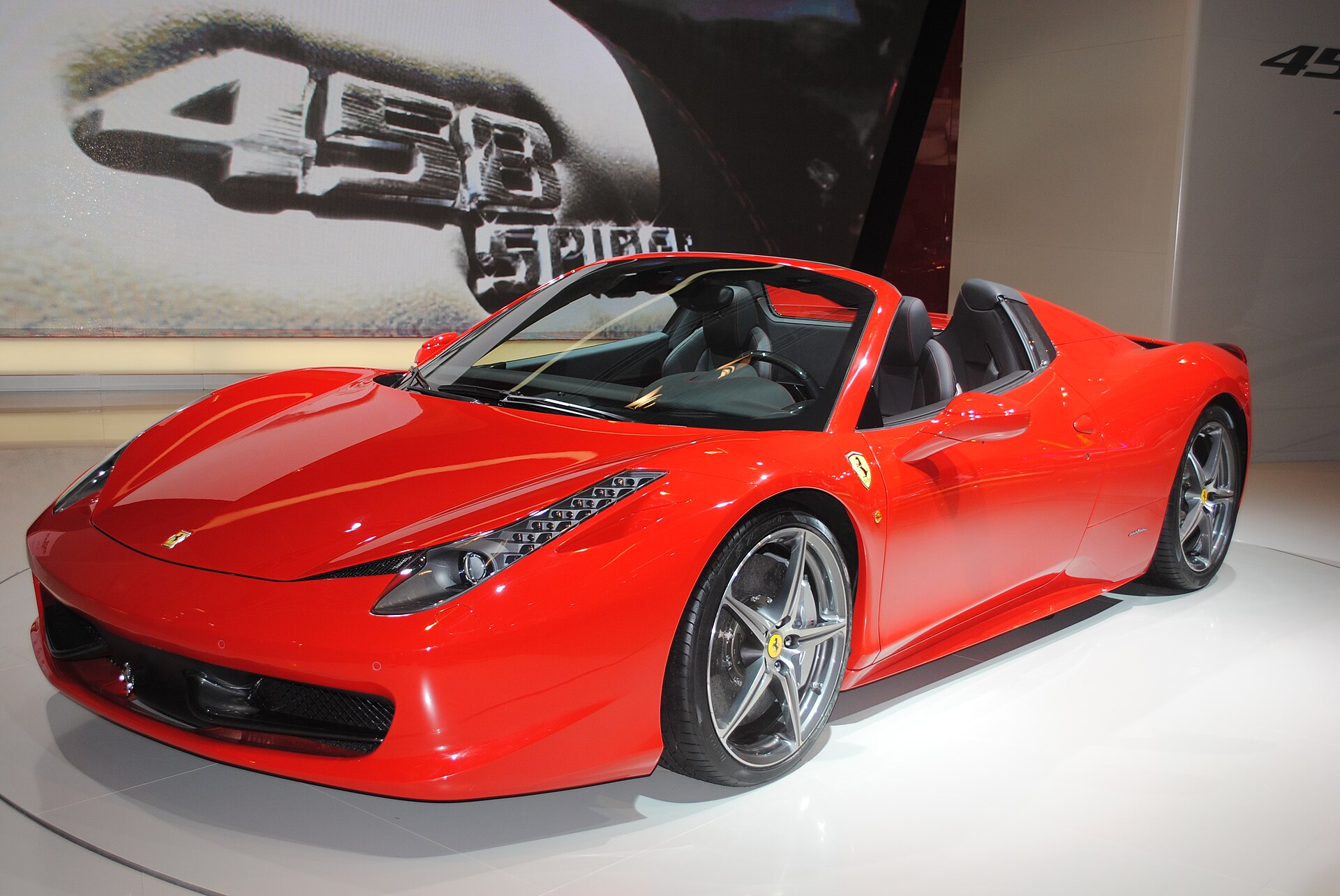 Ferrari 458 Spider convertible sports car