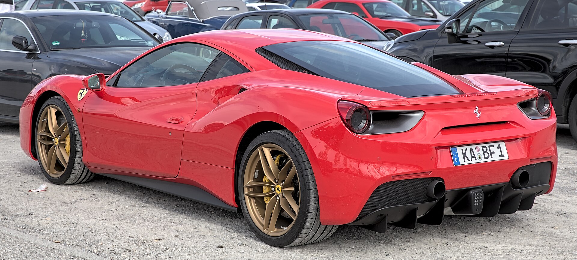 Ferrari 488 GTB in profile, 2015 model