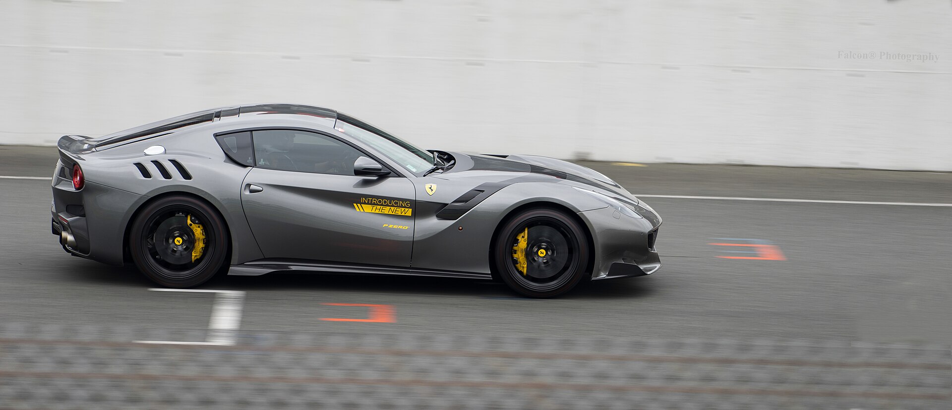 Ferrari F12tdf in grey, front three-quarter view