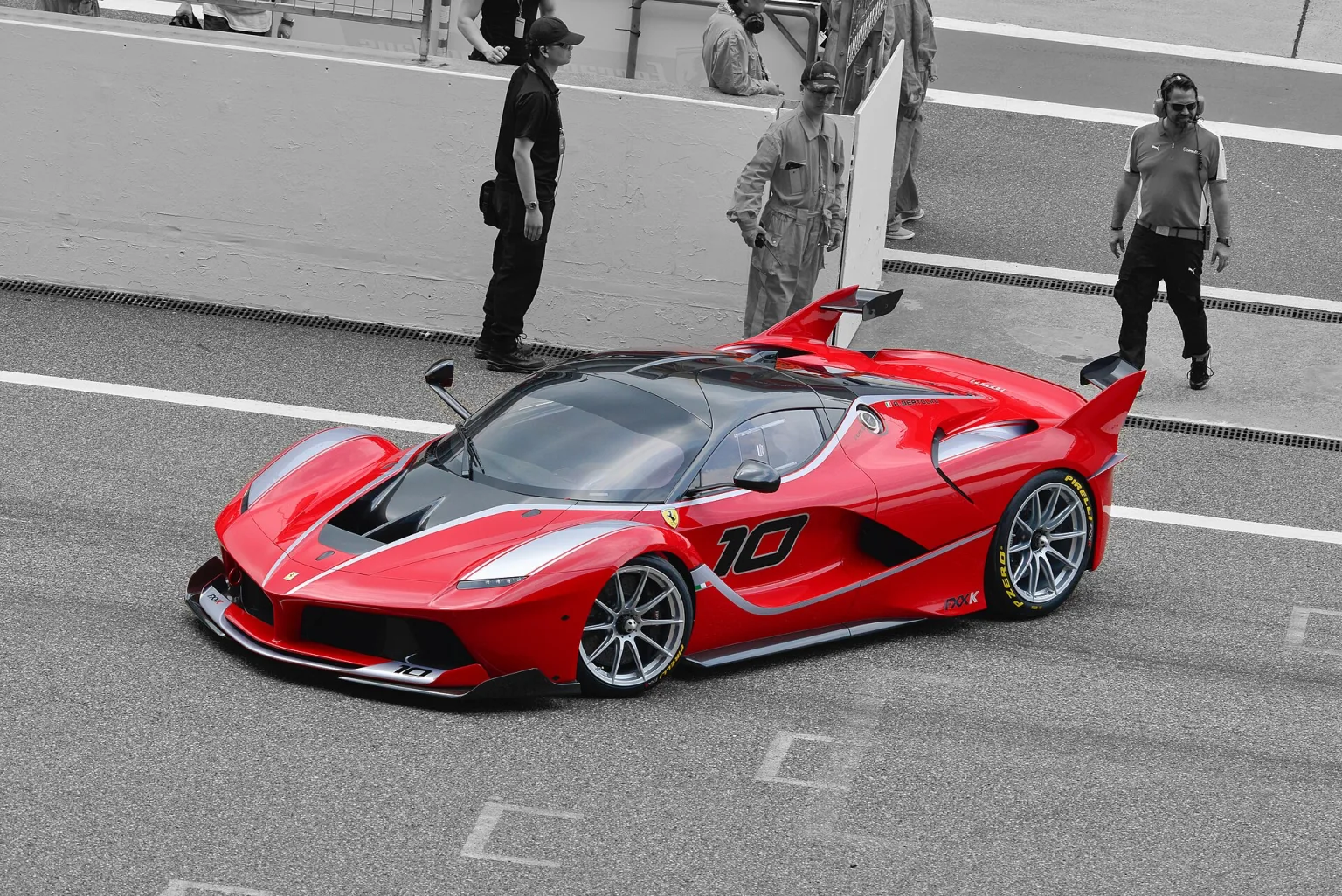 Ferrari FXX K at a track event, 2018
