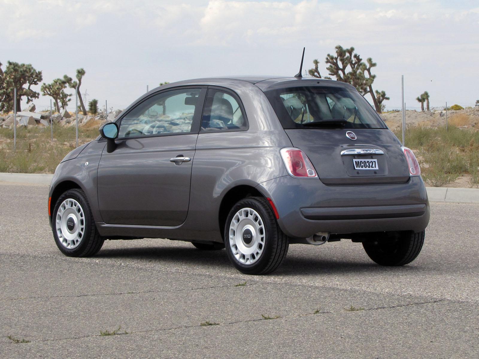 2012 Fiat 500 Pop, rear view (US model, NHTSA test)