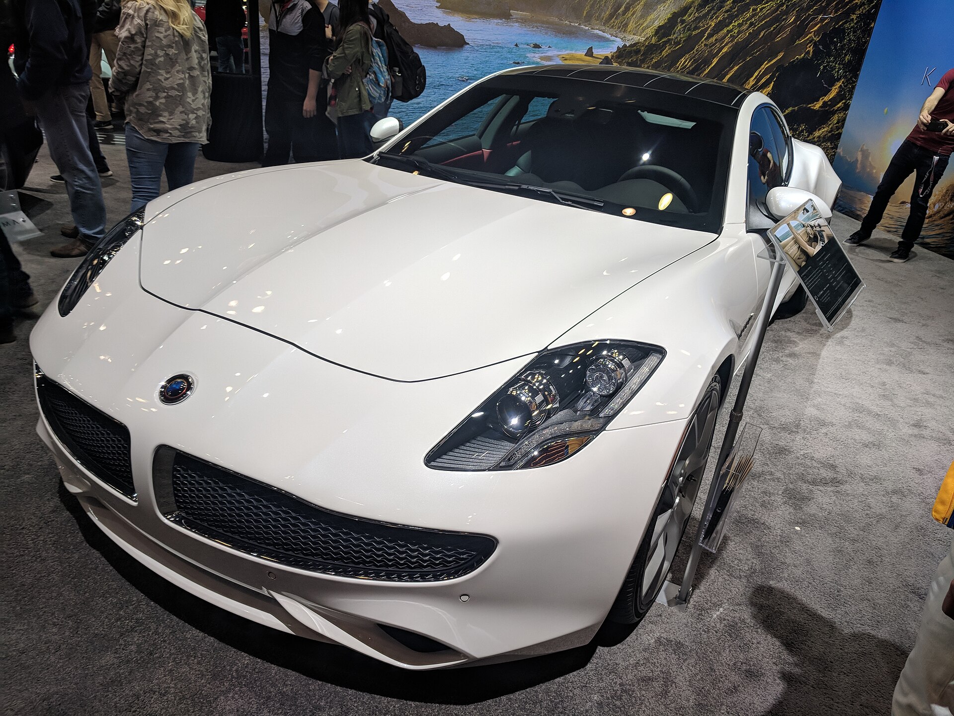Karma Revero photographed in 2018, first generation relaunch of Fisker Karma.