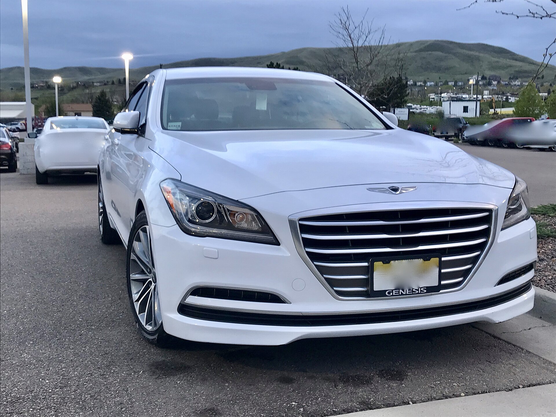 2017 Genesis G80 in gold, front view