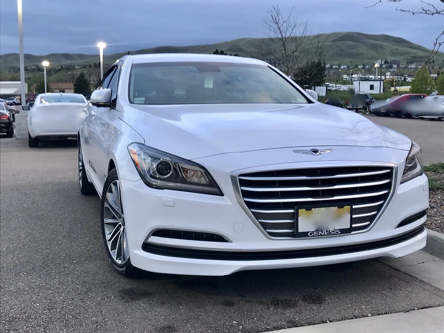 2017 Genesis G80 in gold, front view