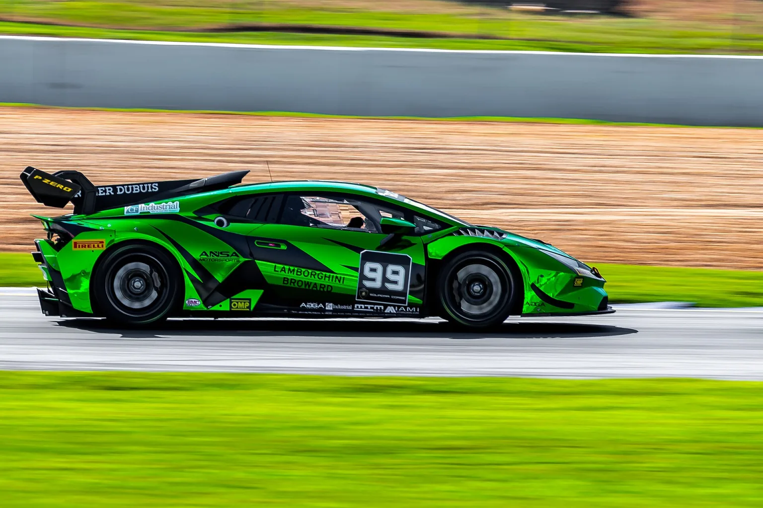 Lamborghini Huracan with a green chrome wrap