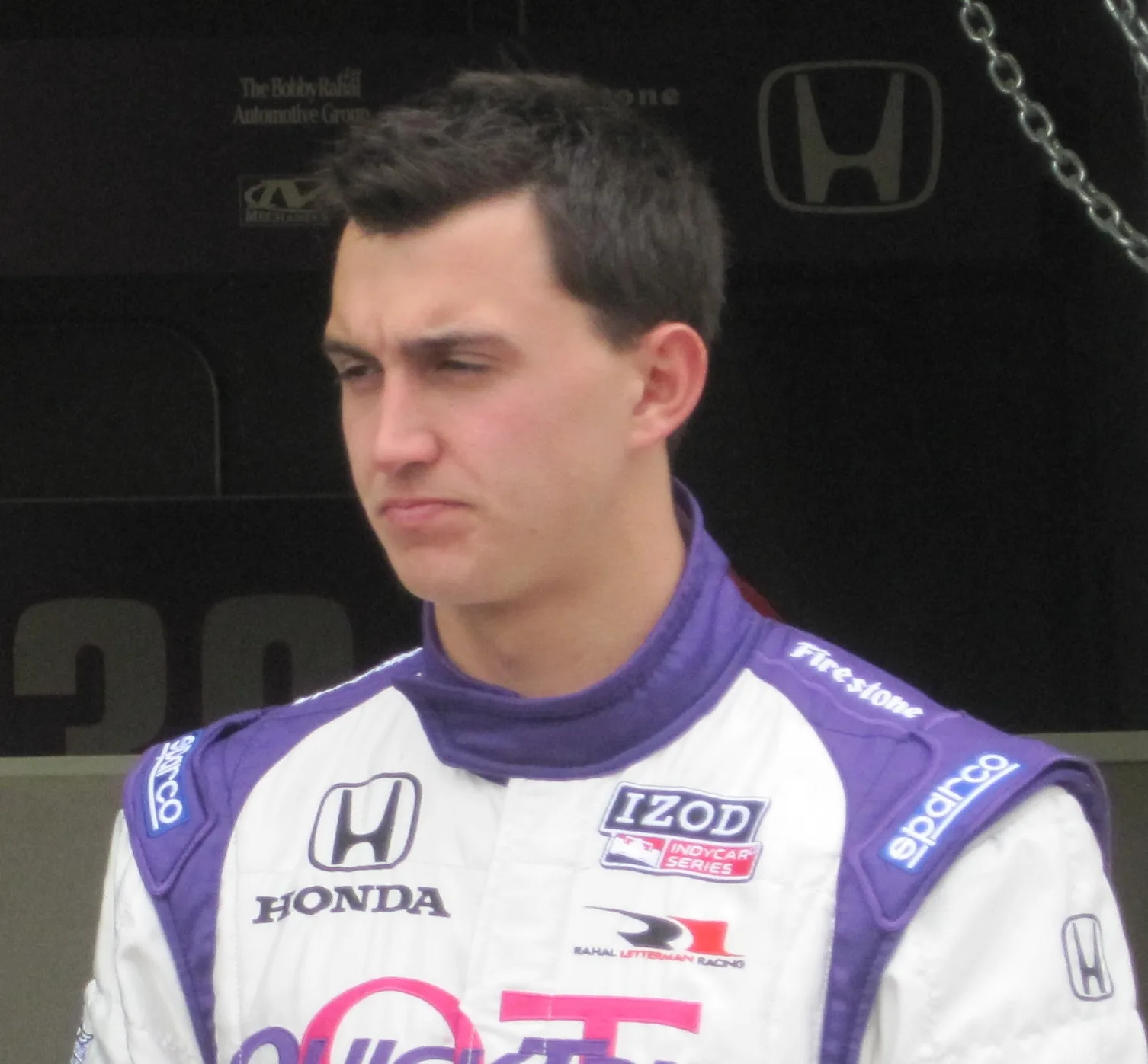Graham Rahal at 2010 Indy 500 practice in a Chip Ganassi Racing car.